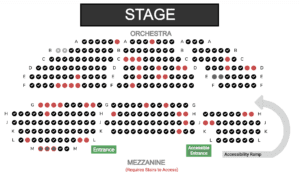 Reserved seating chart that shows sold tickets versus those that are scanned and blocked as they come in.